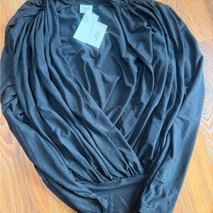 Abercrombie & Fitch Draped Black Bodysuit